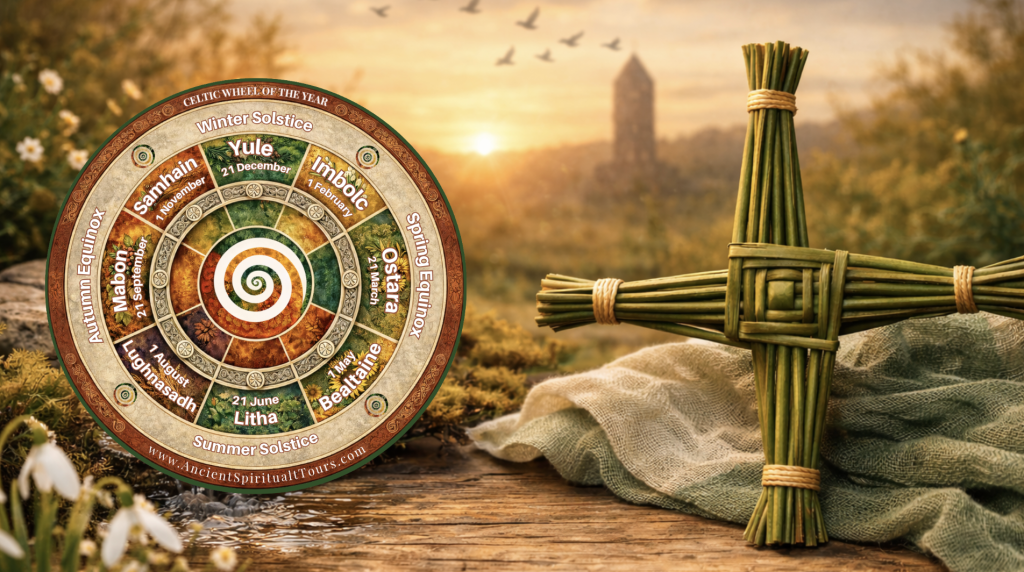 Celtic Wheel of life - Ancient Spiritual Tours - Imbolc in Ireland. Goddess Brigid